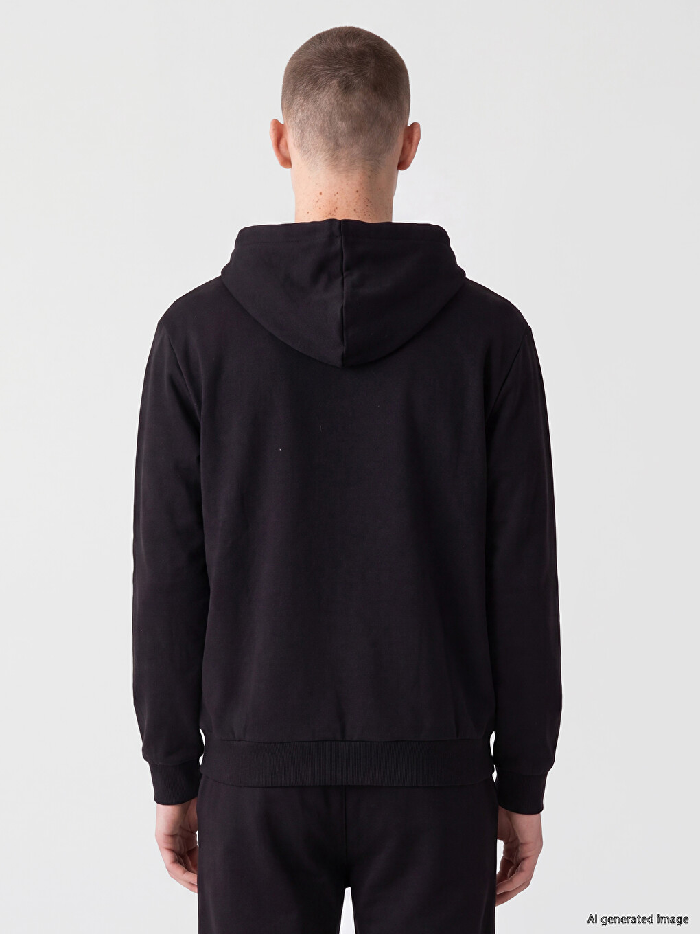 Man Black Zip-up Sweatshirt-3