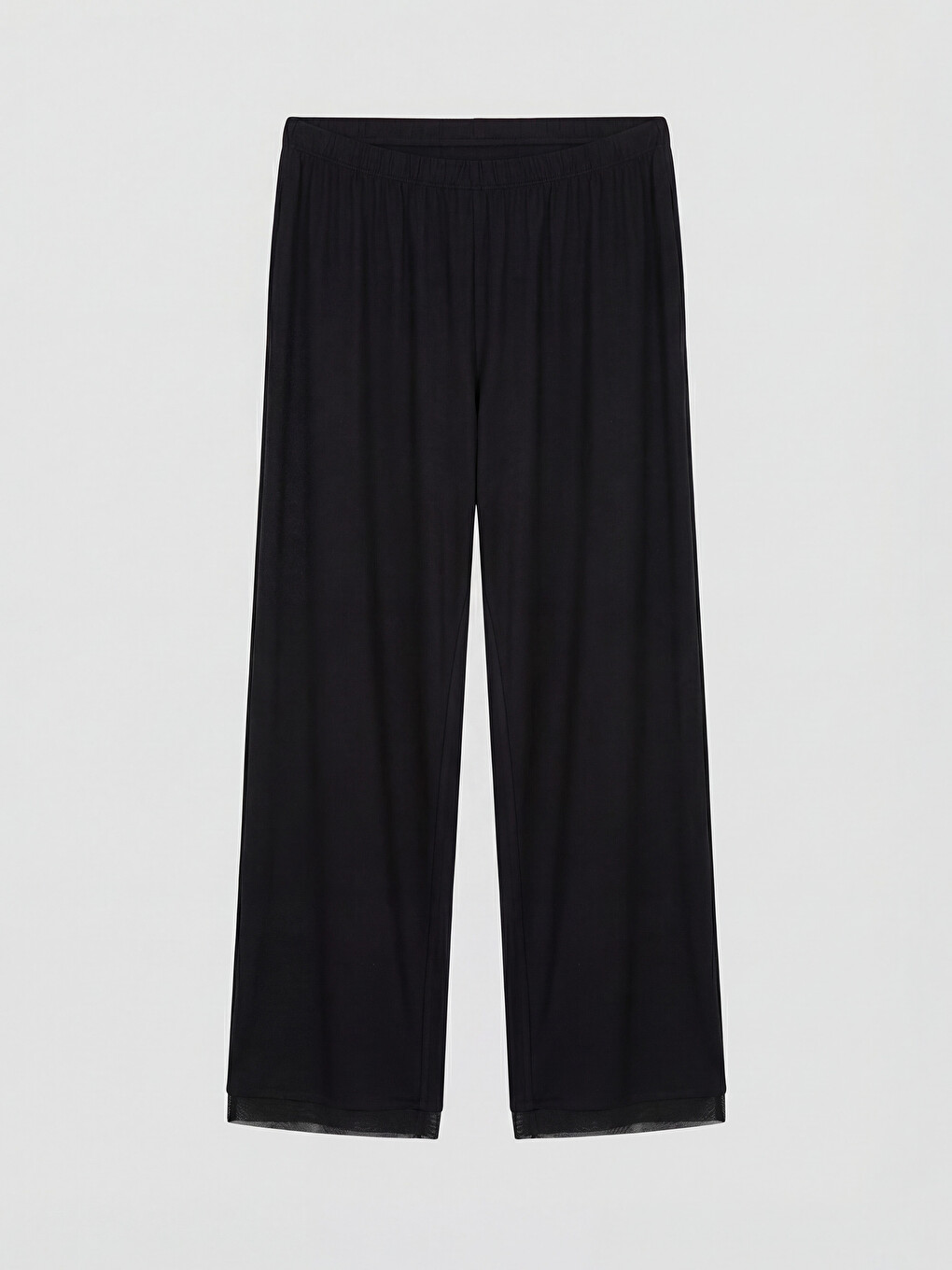 Siyah V Yaka Kadın Pijama Takım-6