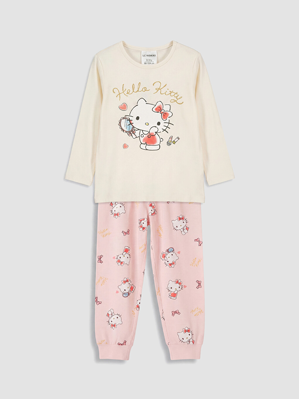 Hello Kitty Rundhalsausschnitt Mädchen Pyjama-set