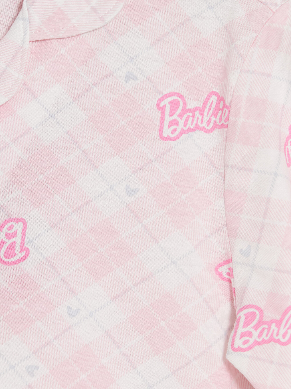 Pembe Barbie Desenli Kız Çocuk Pijama Takım-2