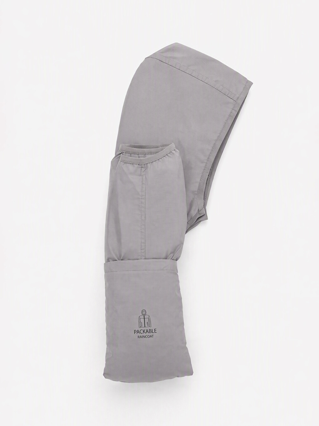 Gri Regular Fit Kapüşonlu Erkek Yağmurluk-6