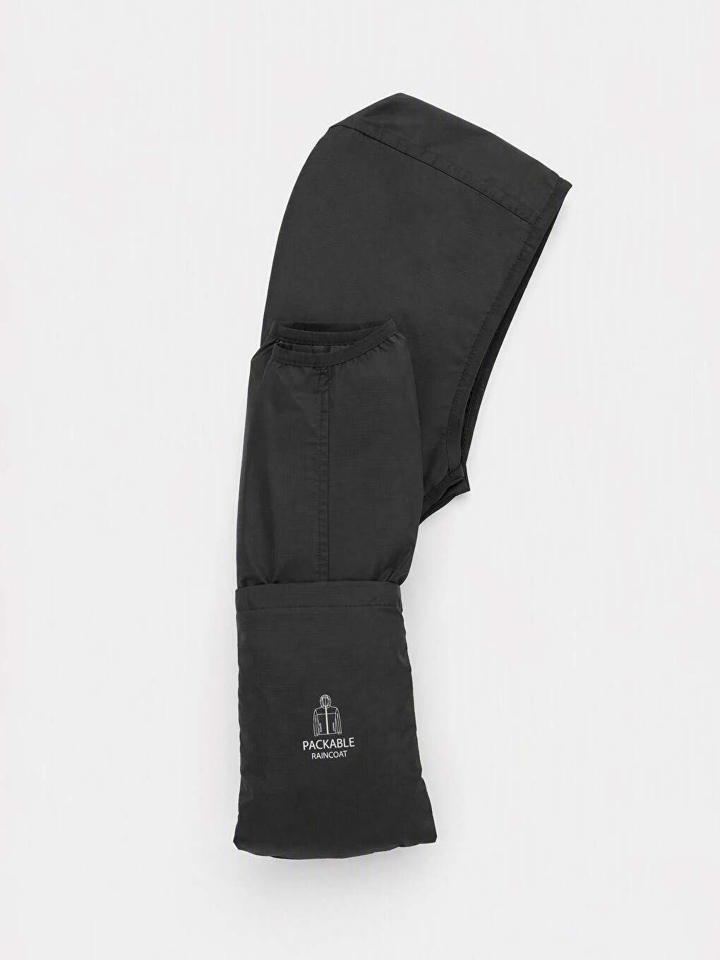 Siyah Regular Fit Kapüşonlu Erkek Yağmurluk-6