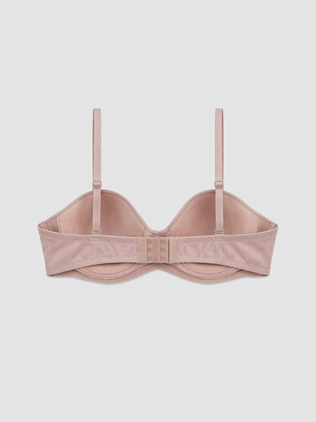 Pembe Balenli Dolgusuz Straplez Sütyen-1