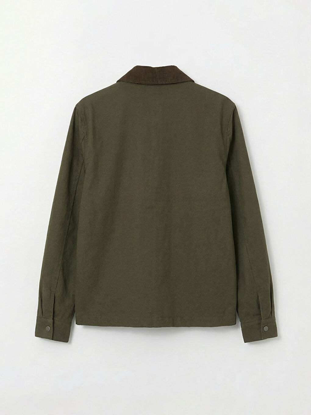 Haki Rahat Kalıp Kadife Yaka Erkek Mont-7