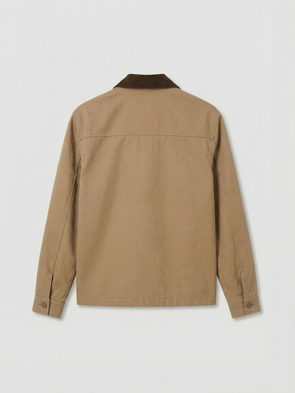 Bej Rahat Kalıp Kadife Yaka Erkek Mont-6