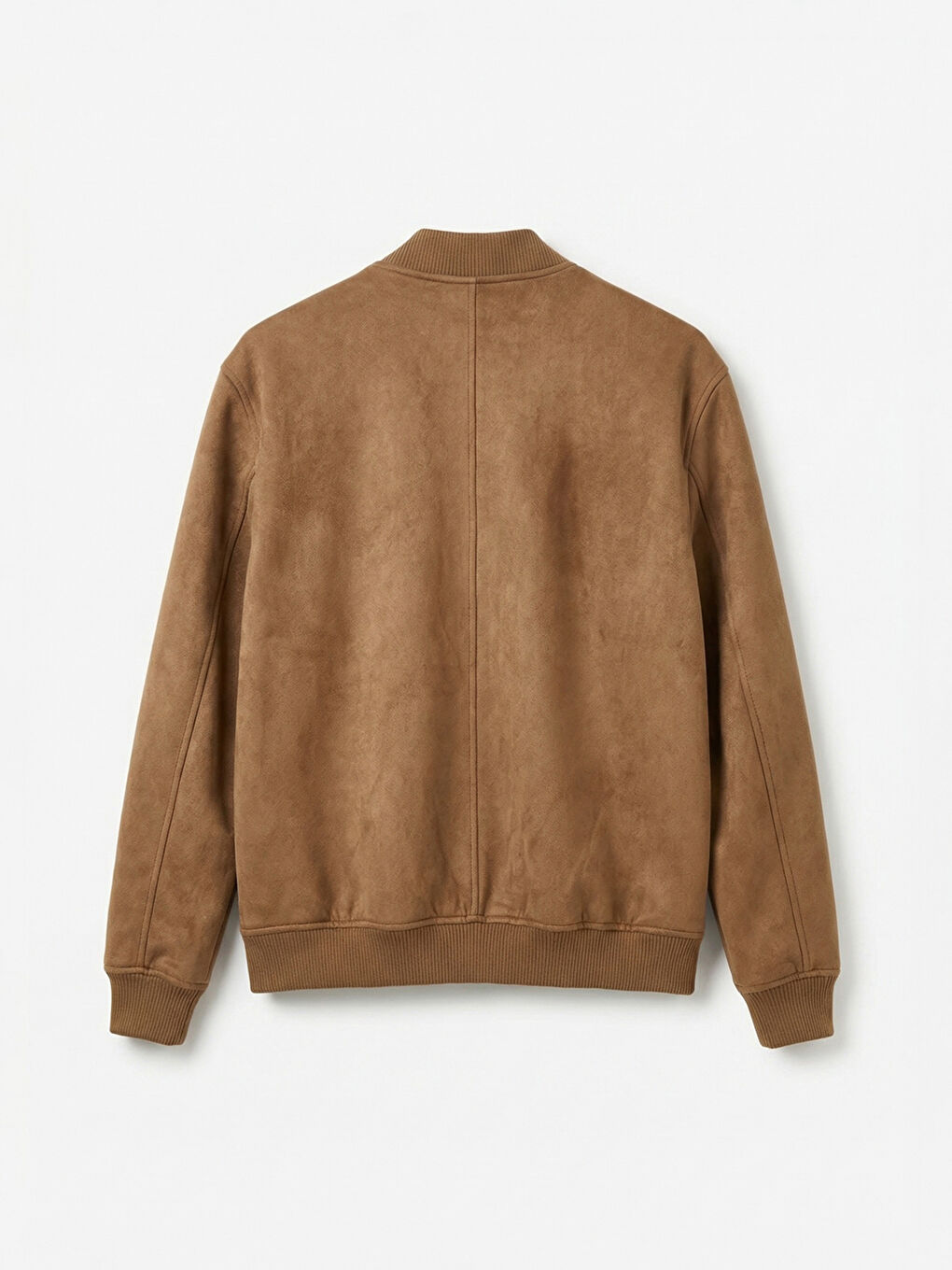 Kahverengi Standart Kalıp Erkek Süet Görünümlü Bomber Mont-7