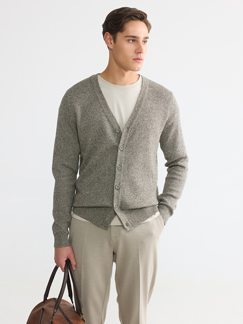 Cardigan Kaki Bărbat