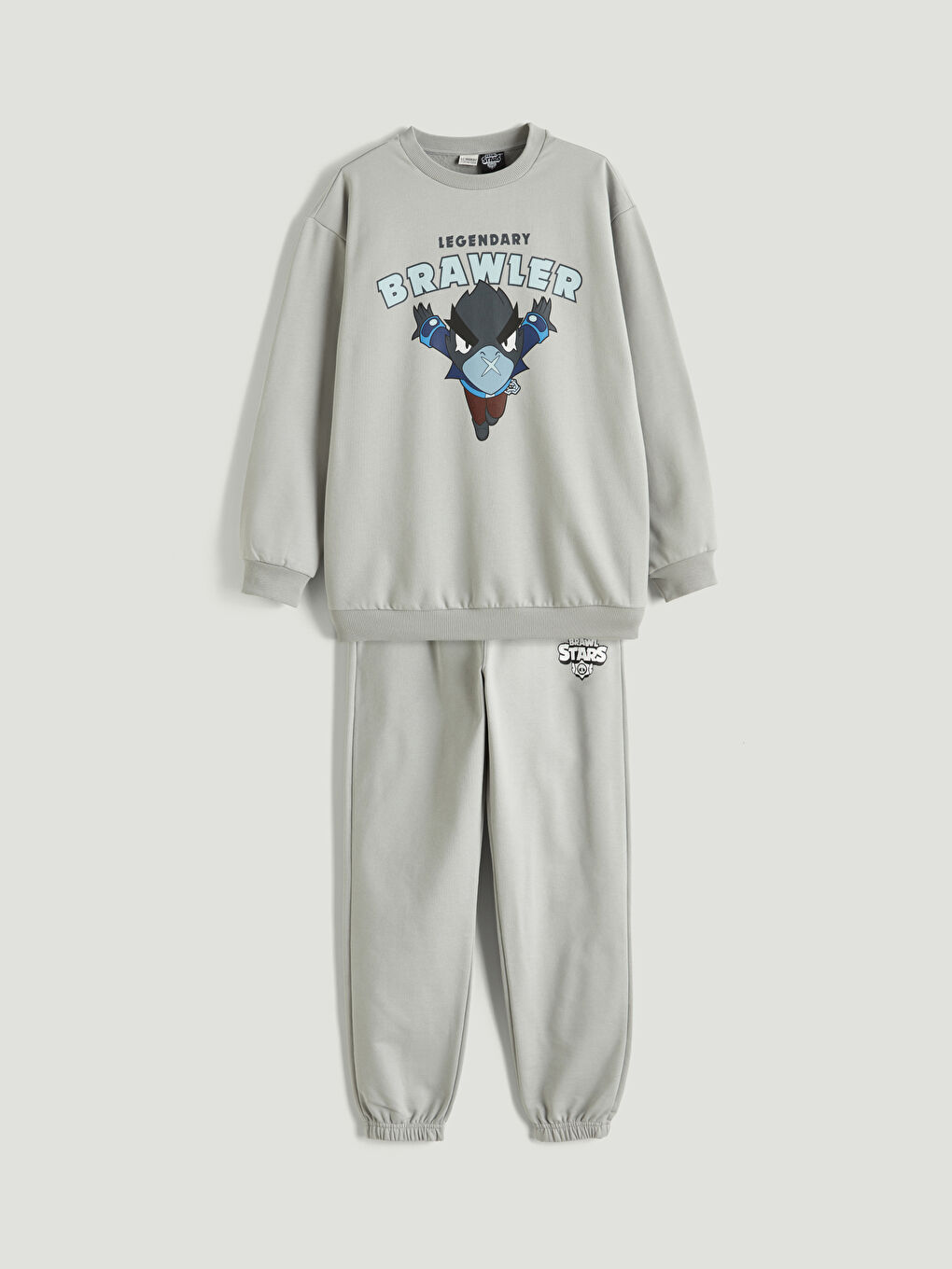 Gri Brawl Stars Baskılı Erkek Çocuk Eşofman Takımı