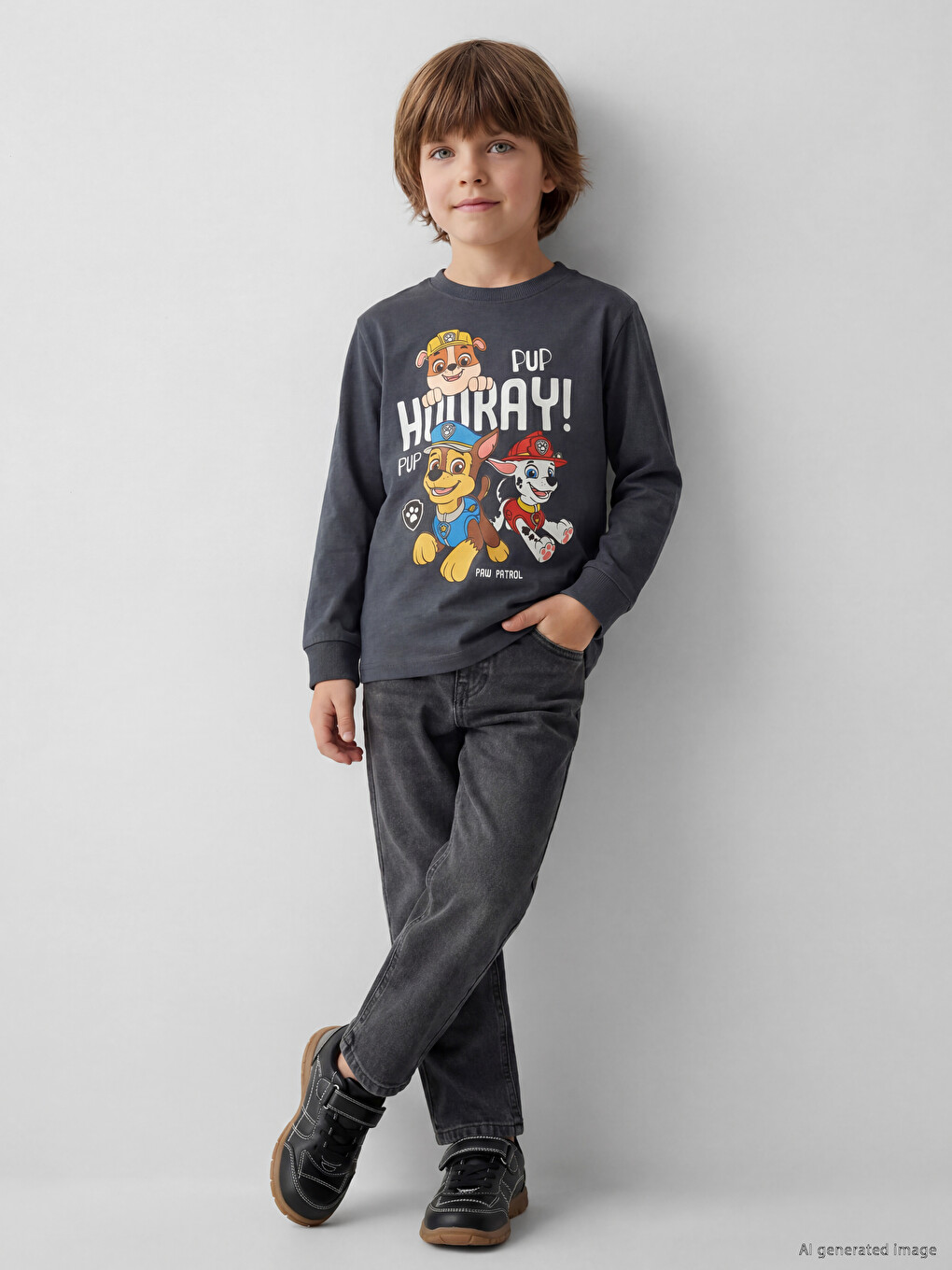Paw Patrol Printed Boys' Long Sleeve T-shirt-1