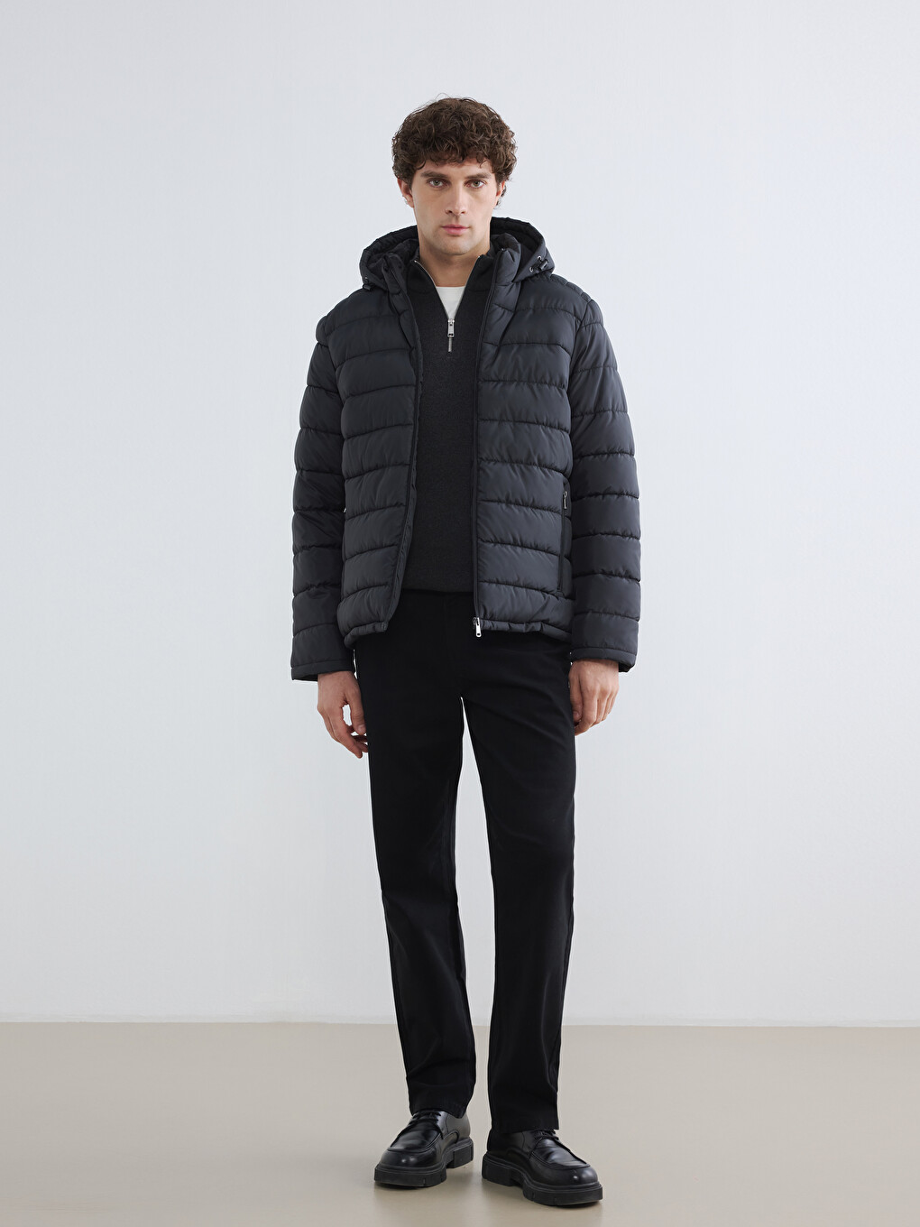 Man Black Puffer Coat-1