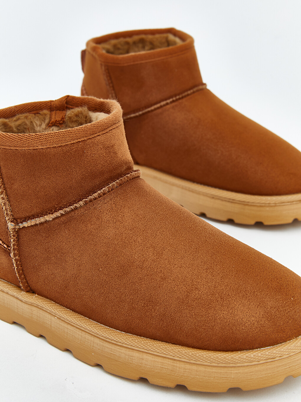 Women's Boots with Faux Suede Look and Fur Lining-1
