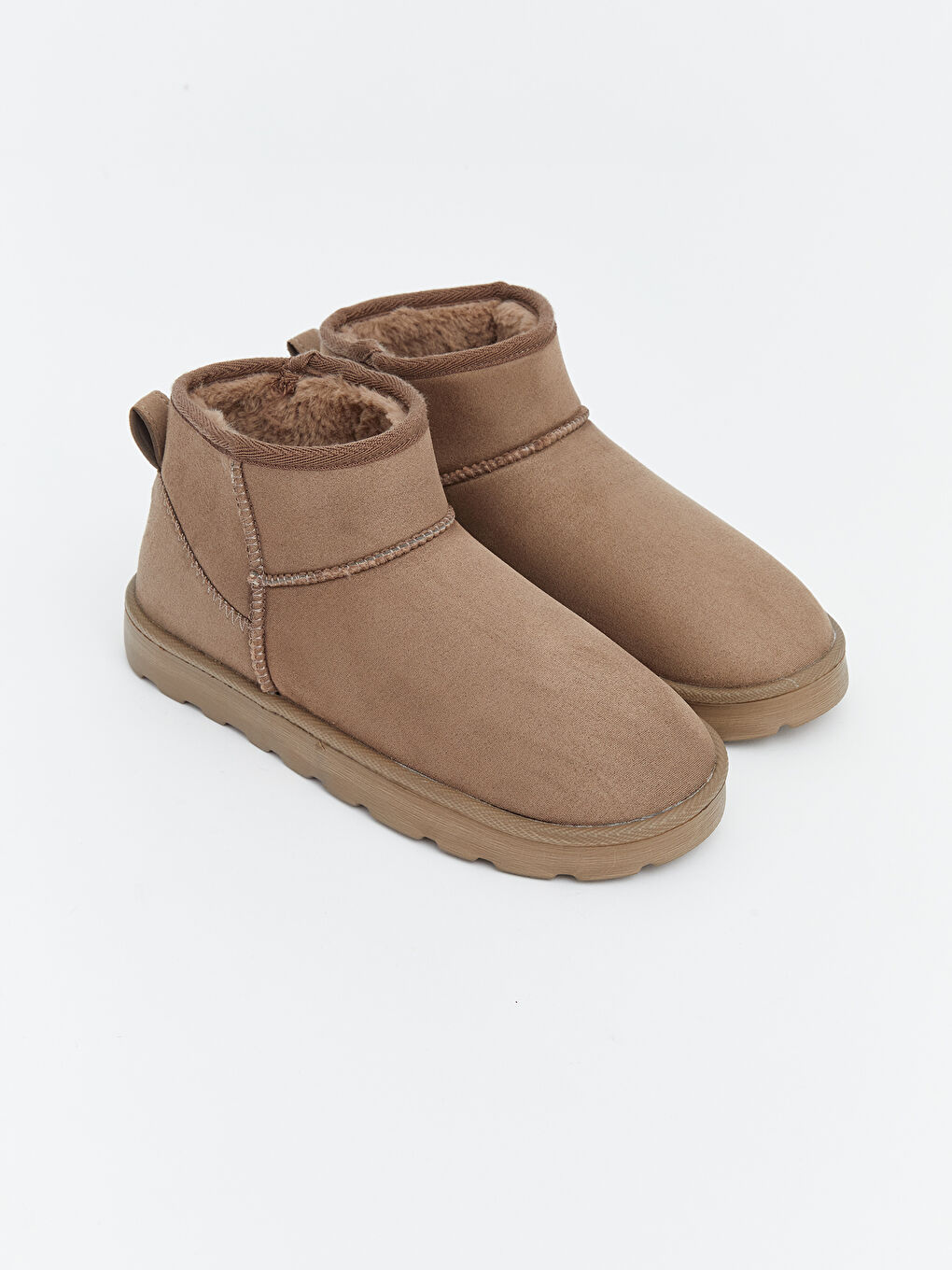 Kahverengi İçi Kürk Astarlı Süet Görünümlü Kadın Bot