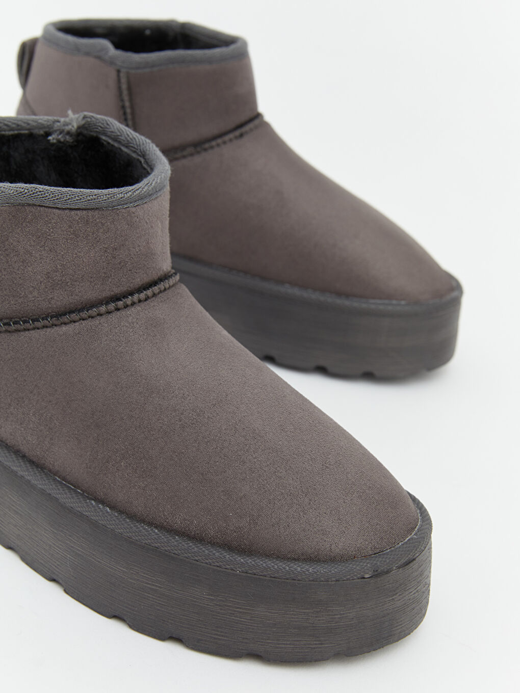 Antrasit  Suni Kürklü Kadın Bot	-1