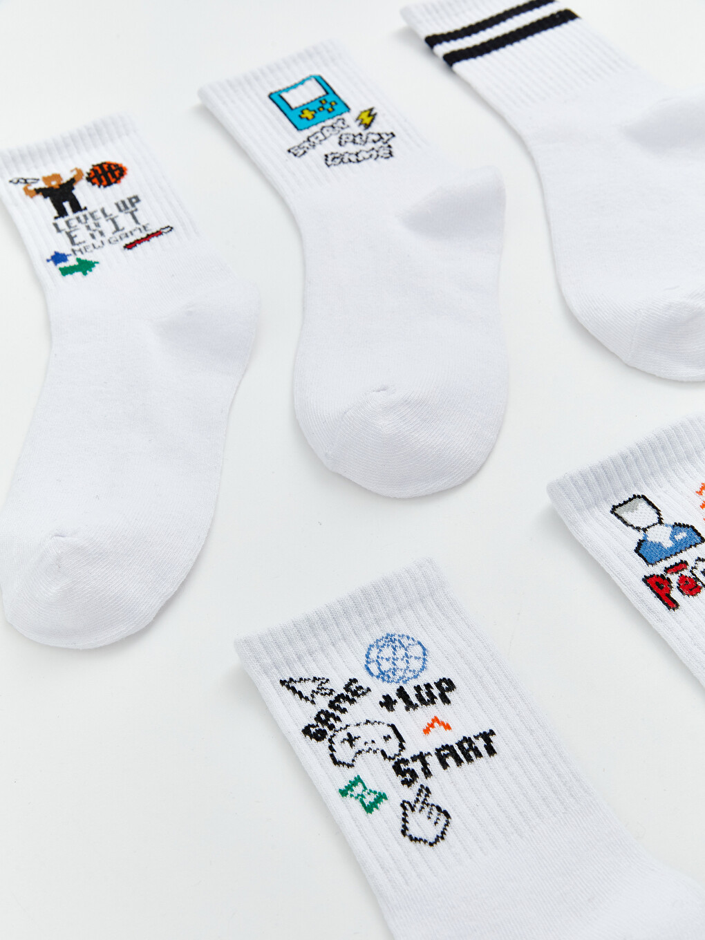 Patterned Boys' Ankle Socks 5 Pack-1