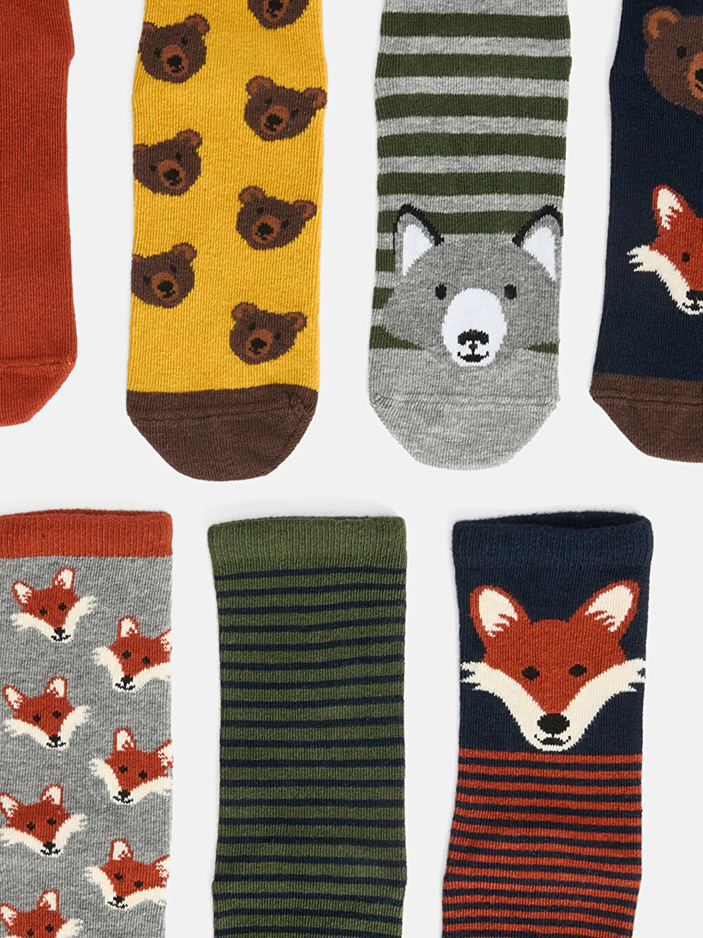 Animal Print Boys' Ankle Socks 7 Pack Set-1