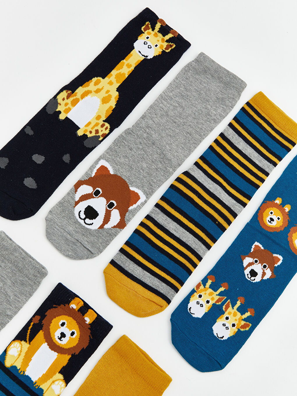 Karışık Desenli Erkek Çocuk Soket Çorap 7'li Paket-1