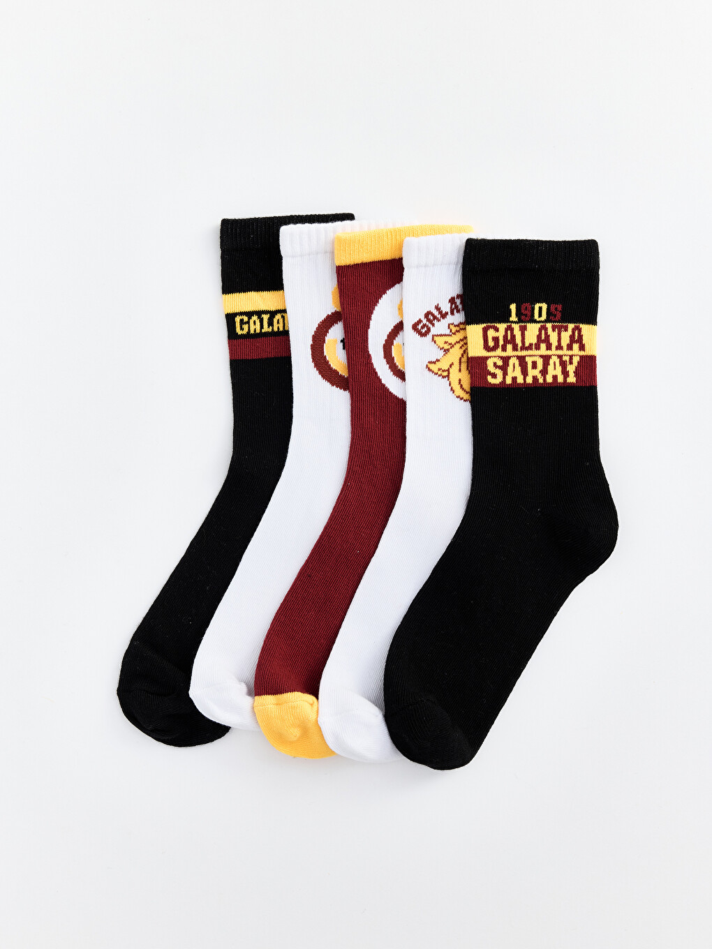 Karışık Galatasaray Baskılı Erkek Çocuk Soket Çorap 5'li