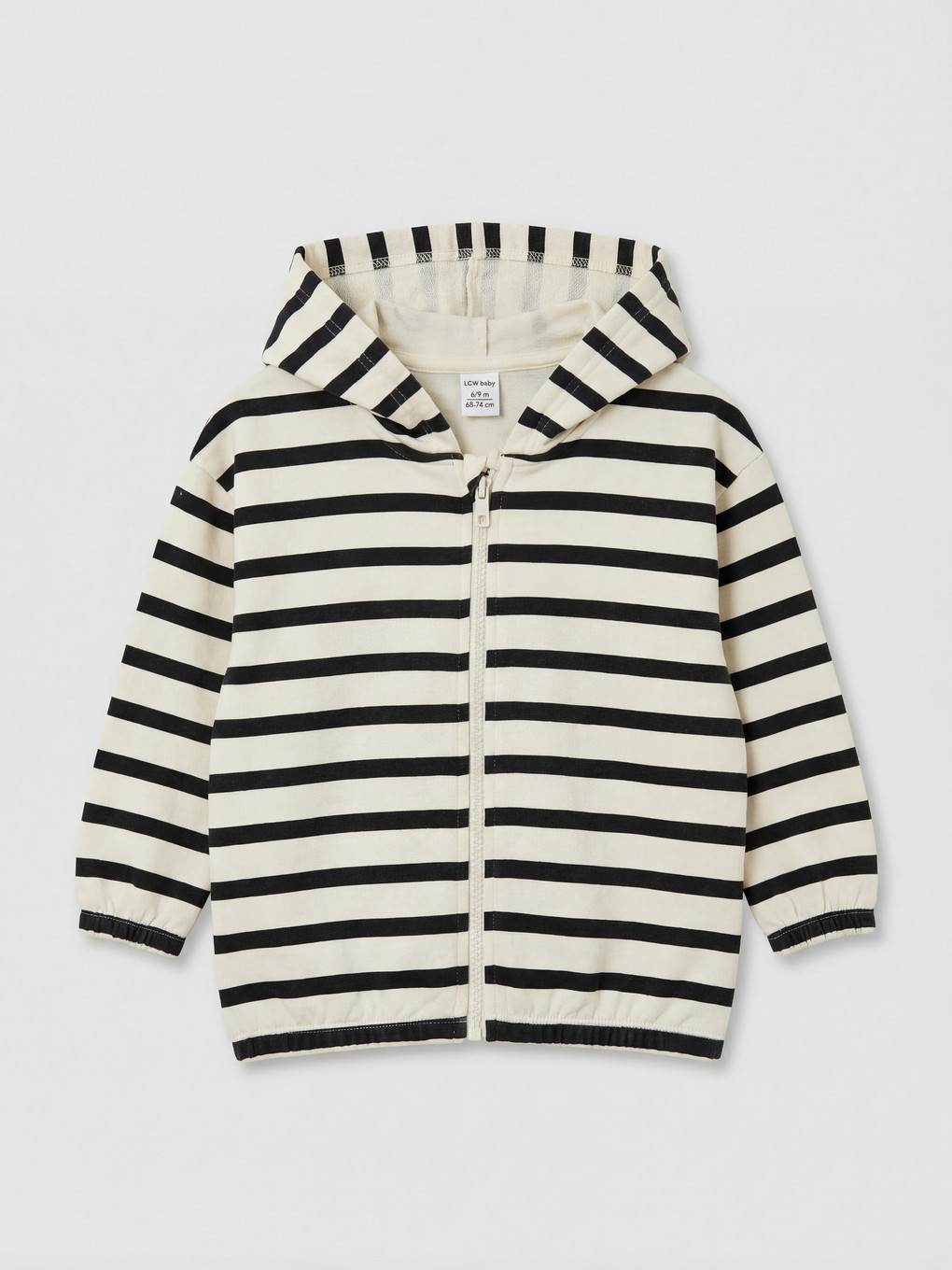 Antrasit Çizgili Erkek Bebek Fermuarlı Sweatshirt
