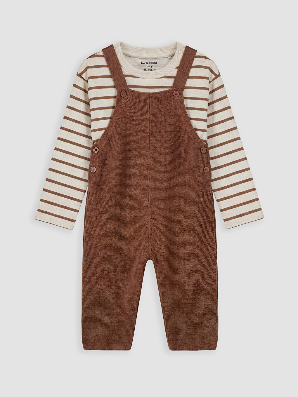Striped Baby Boys' Knitwear Dungarees And T-shirt Set