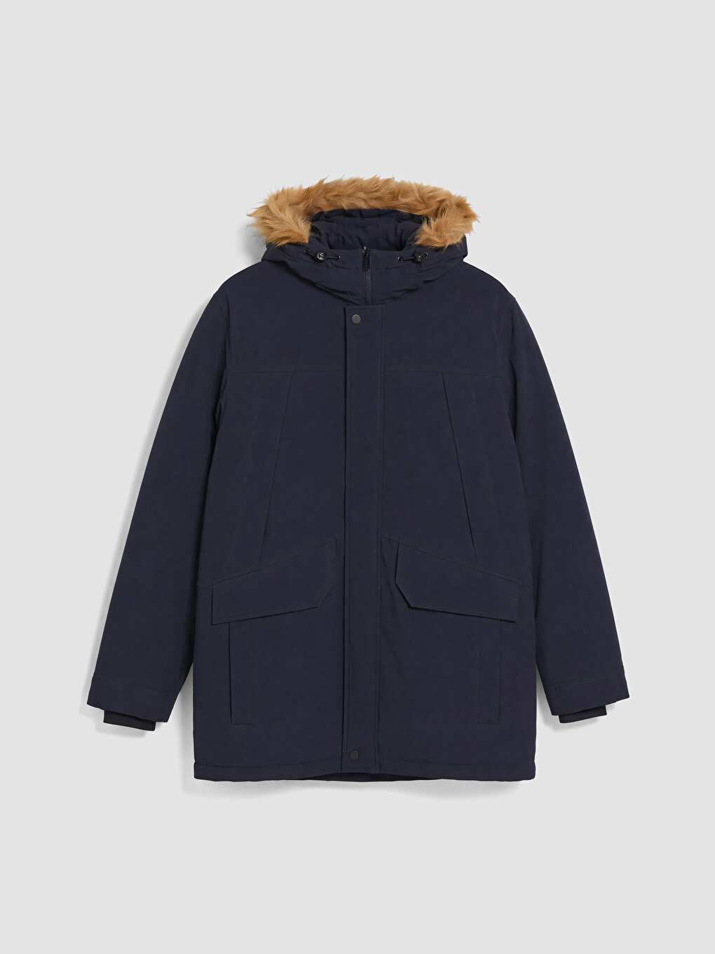 Regular Fit Kürklü Kapüşonlu Erkek Mont-3