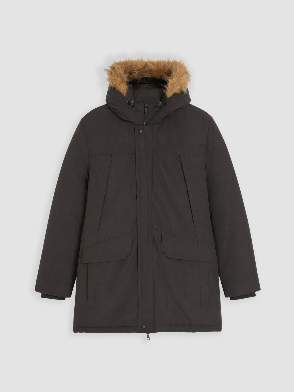 Regular Fit Kürk Yakalı Erkek Mont-3