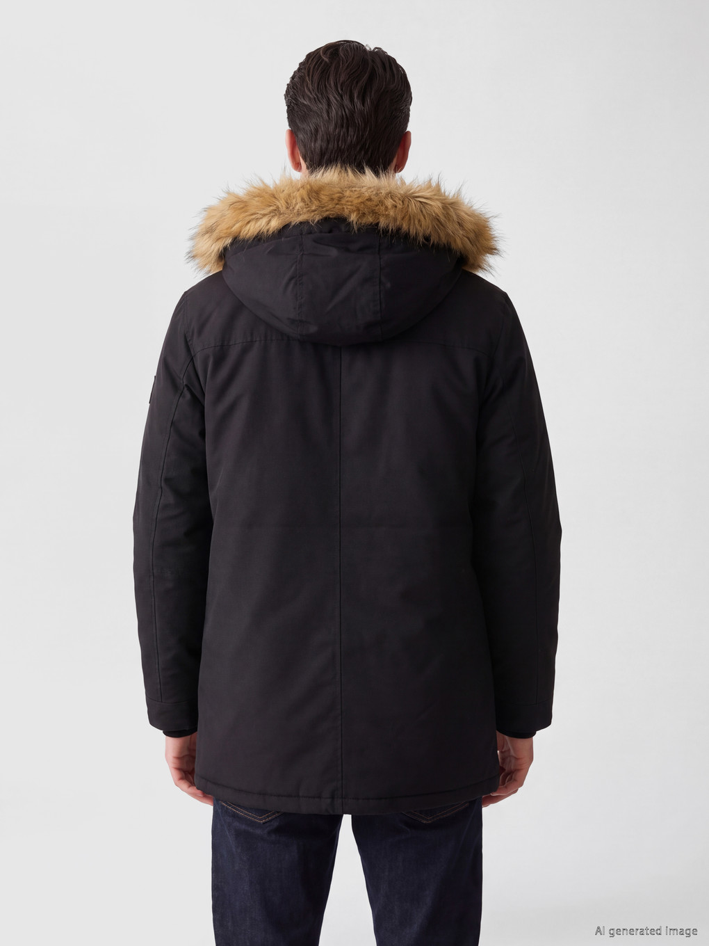 Regular Fit Fur Collar Men's Coat-2