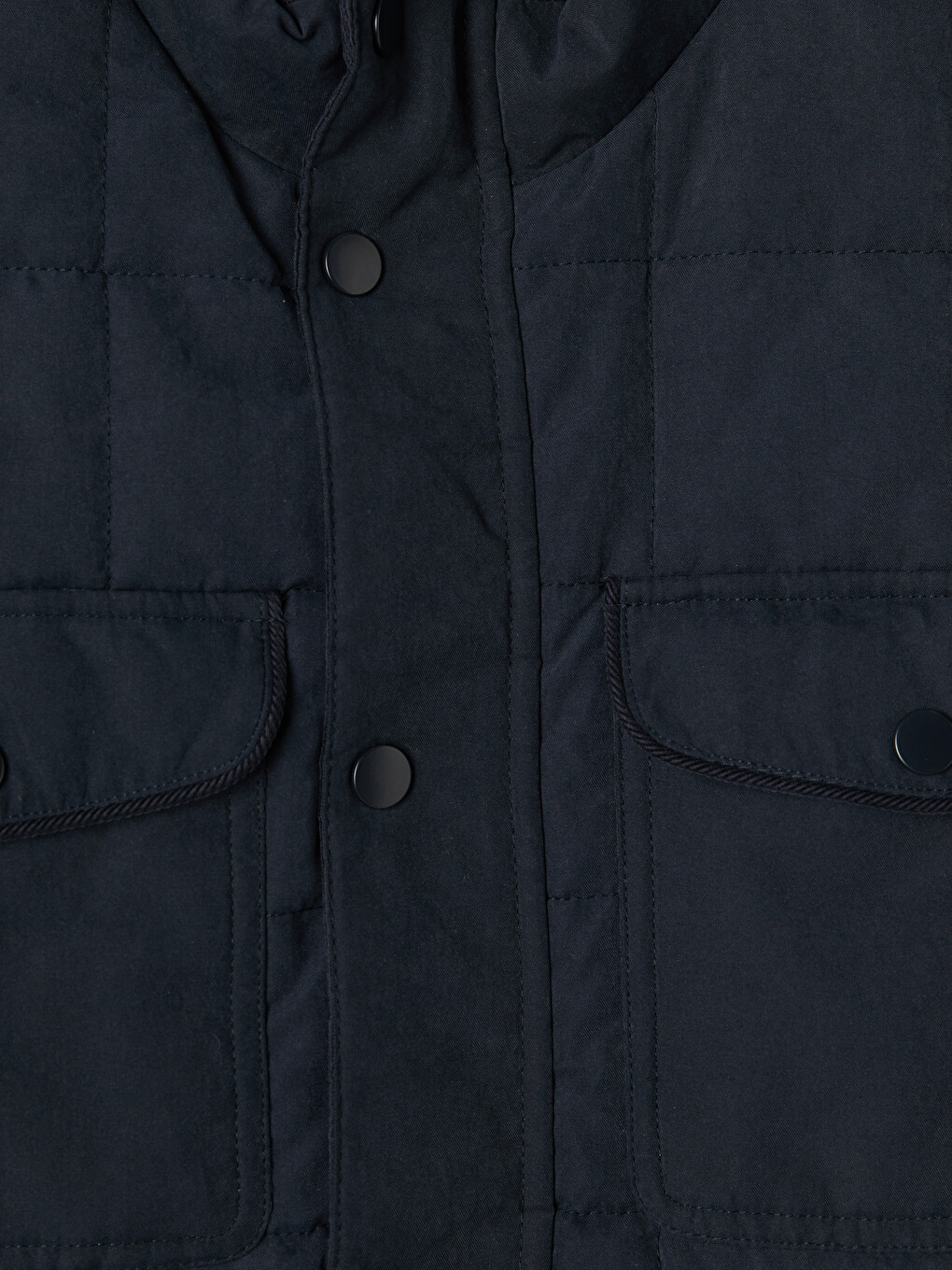 Regular Fit Stand-up Collar Quilted Men's Puffer Coat-4