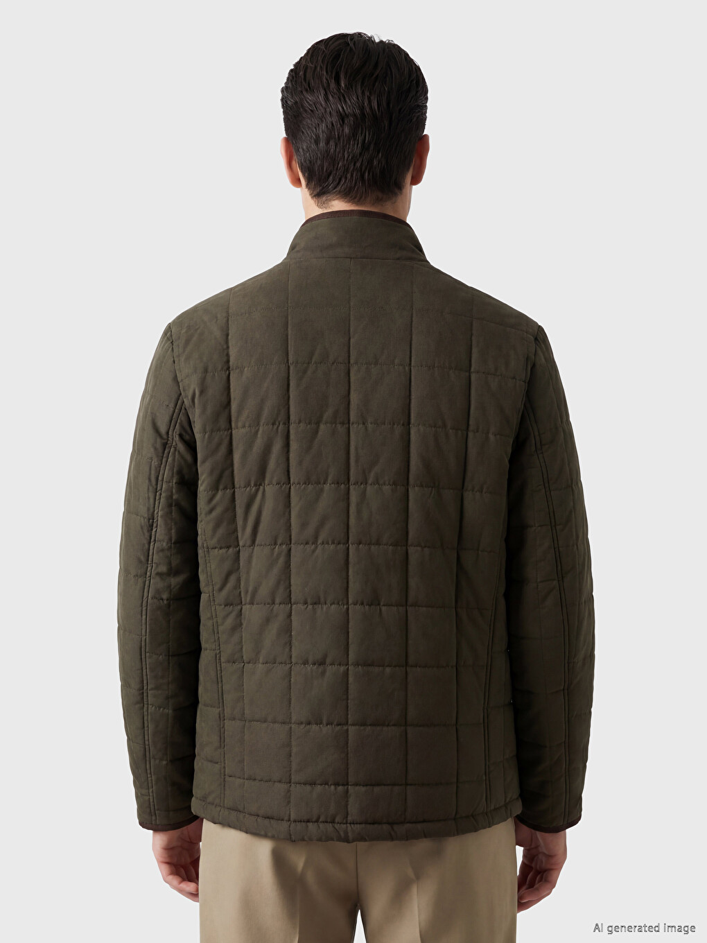 Man Khaki Puffer Coat-3