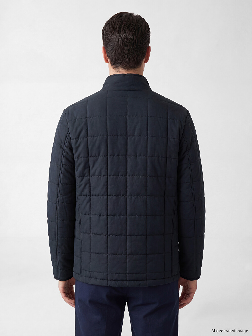 Regular Fit Stand-up Collar Quilted Men's Puffer Coat-2