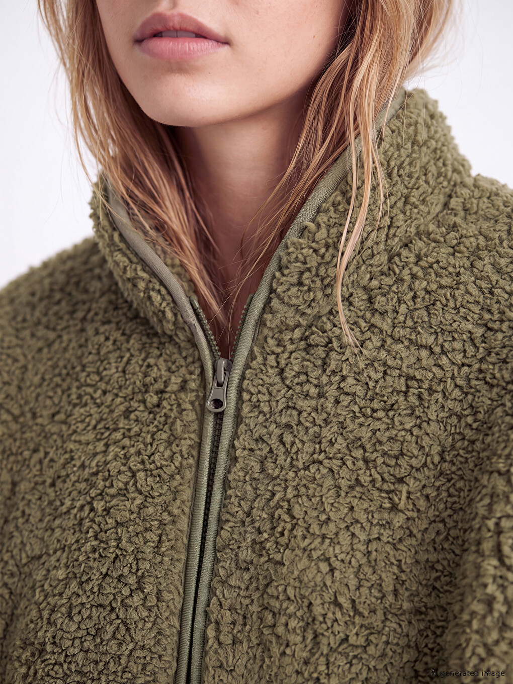 Mock Neck Women's Plush Cardigan-2