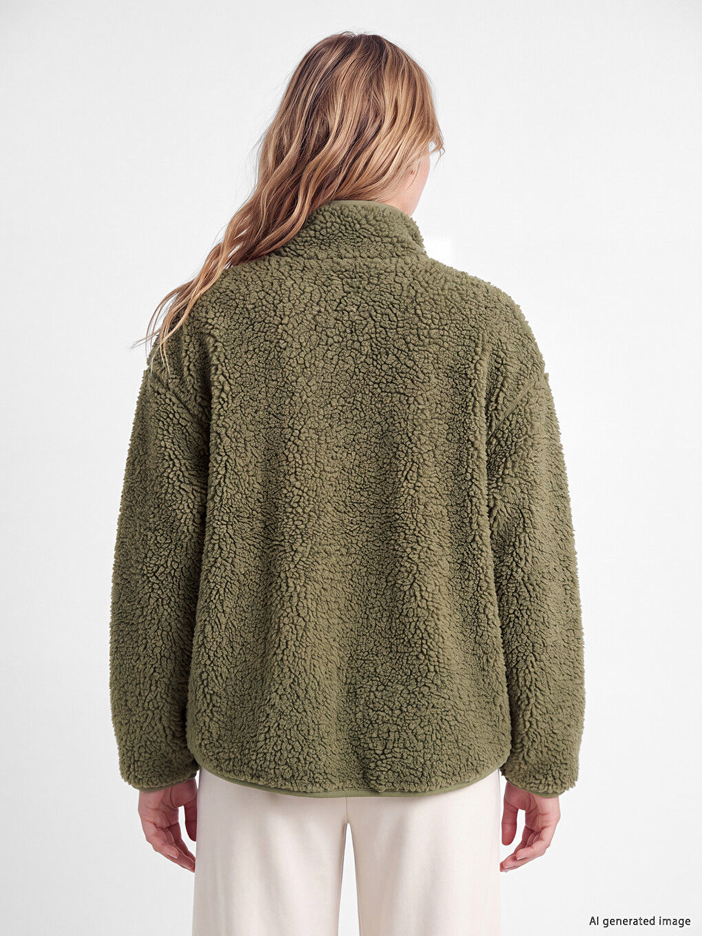 Mock Neck Women's Plush Cardigan-3