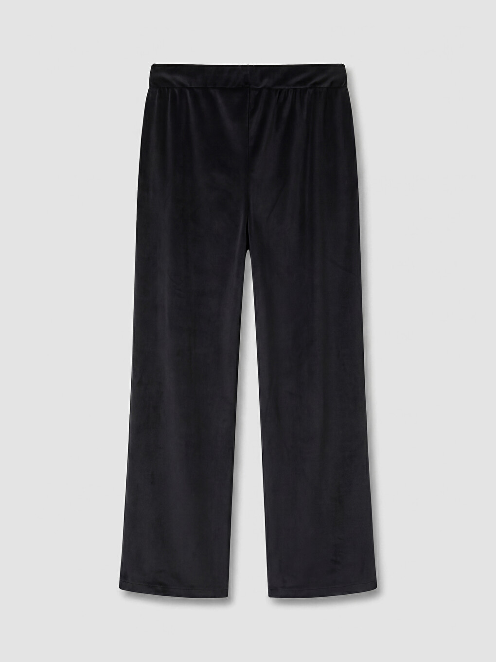 Siyah Beli Lastikli Kadife Kadın Pijama Alt-6