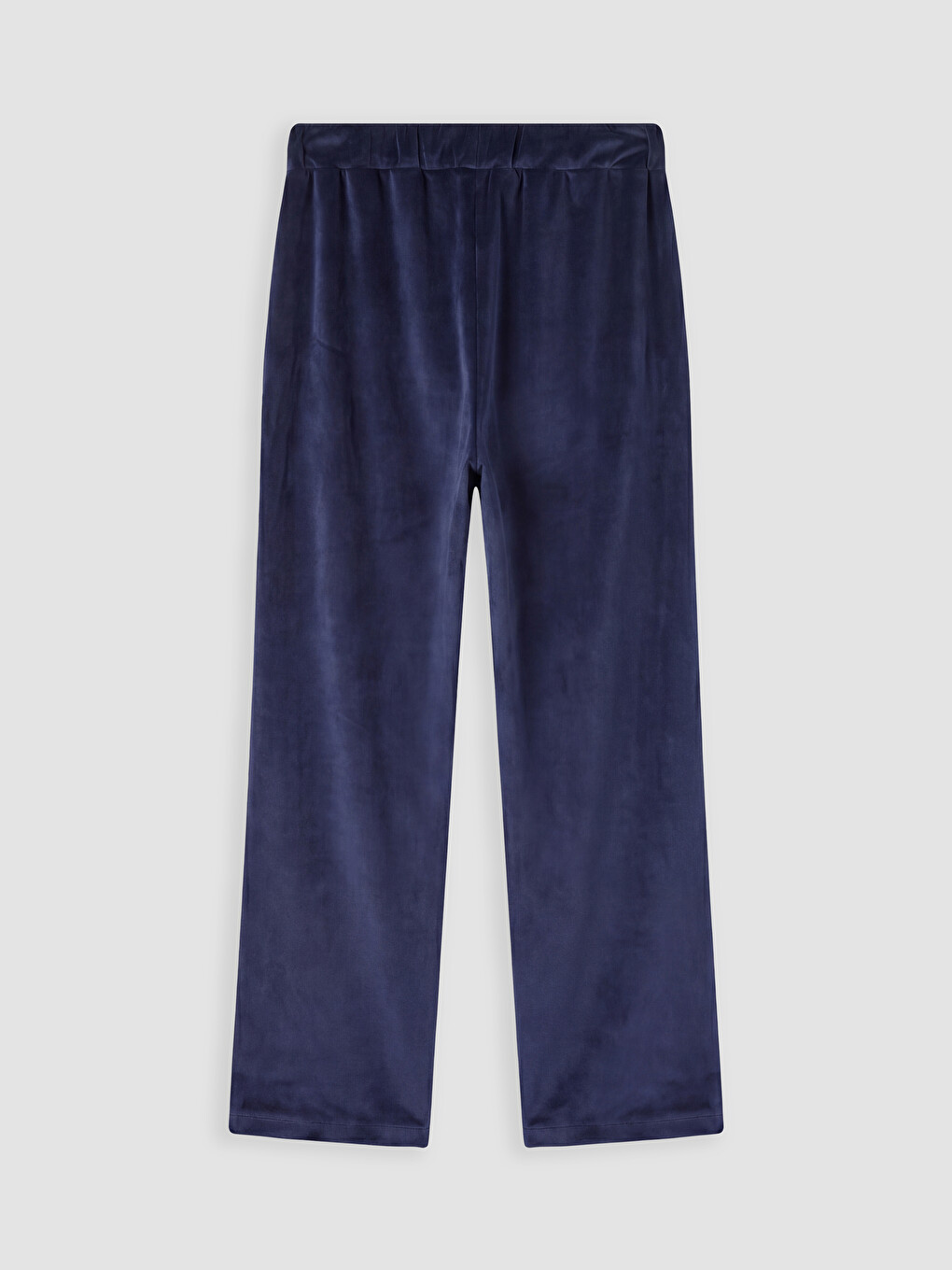 Lacivert Beli Lastikli Kadife Kadın Pijama Alt-5
