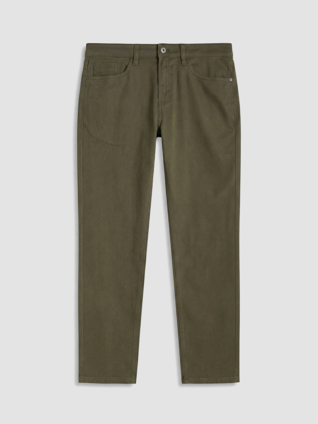 Haki Slim Fit Gabardin Erkek Chino Pantolon-3