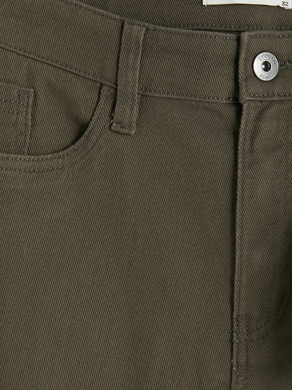 Haki Slim Fit Gabardin Erkek Chino Pantolon-4