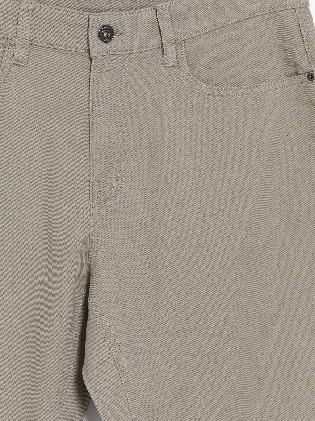 Bej Slim Fit Gabardin Erkek Chino Pantolon-4