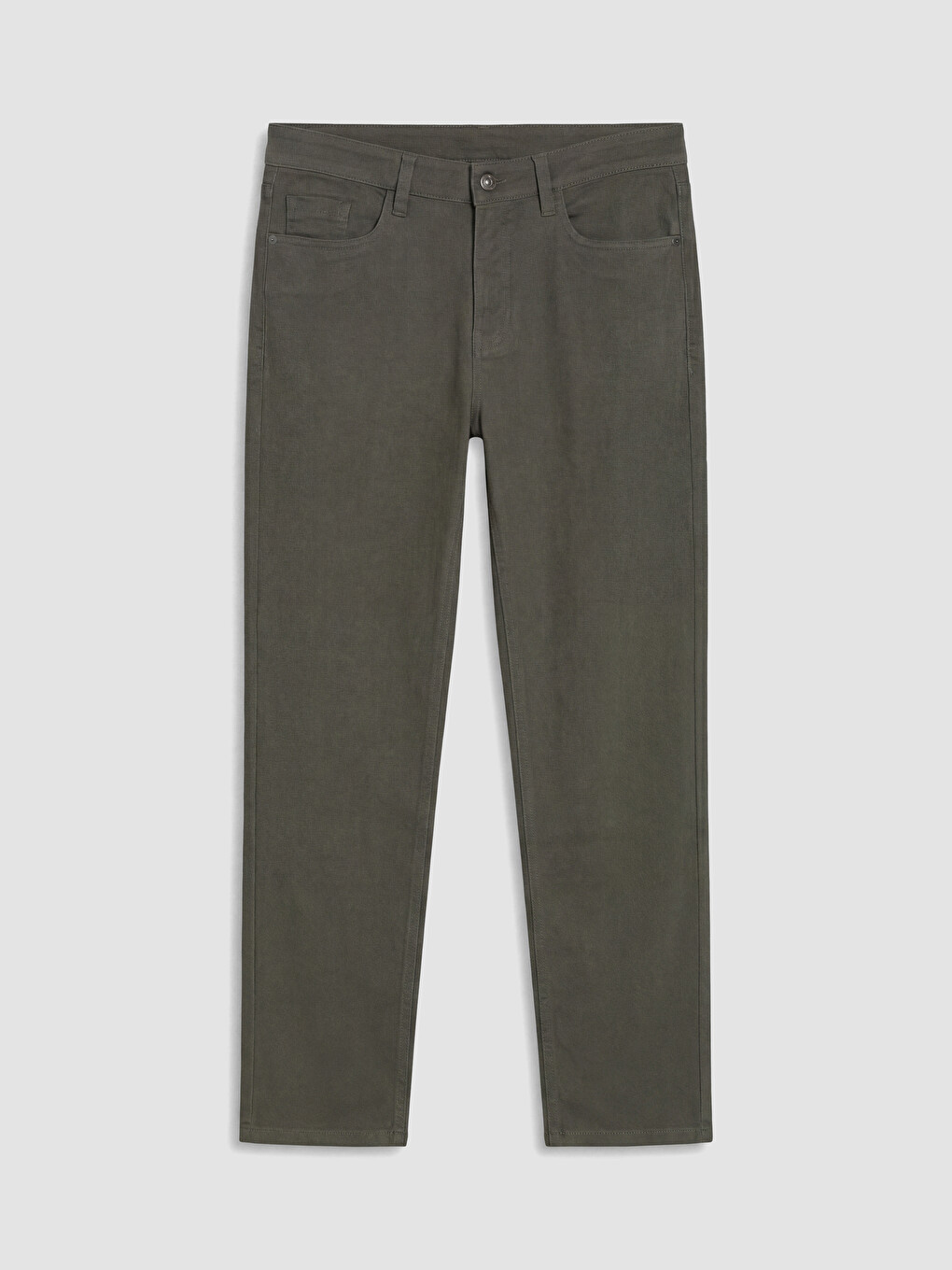 Haki Slim Fit Gabardin Erkek Chino Pantolon-2