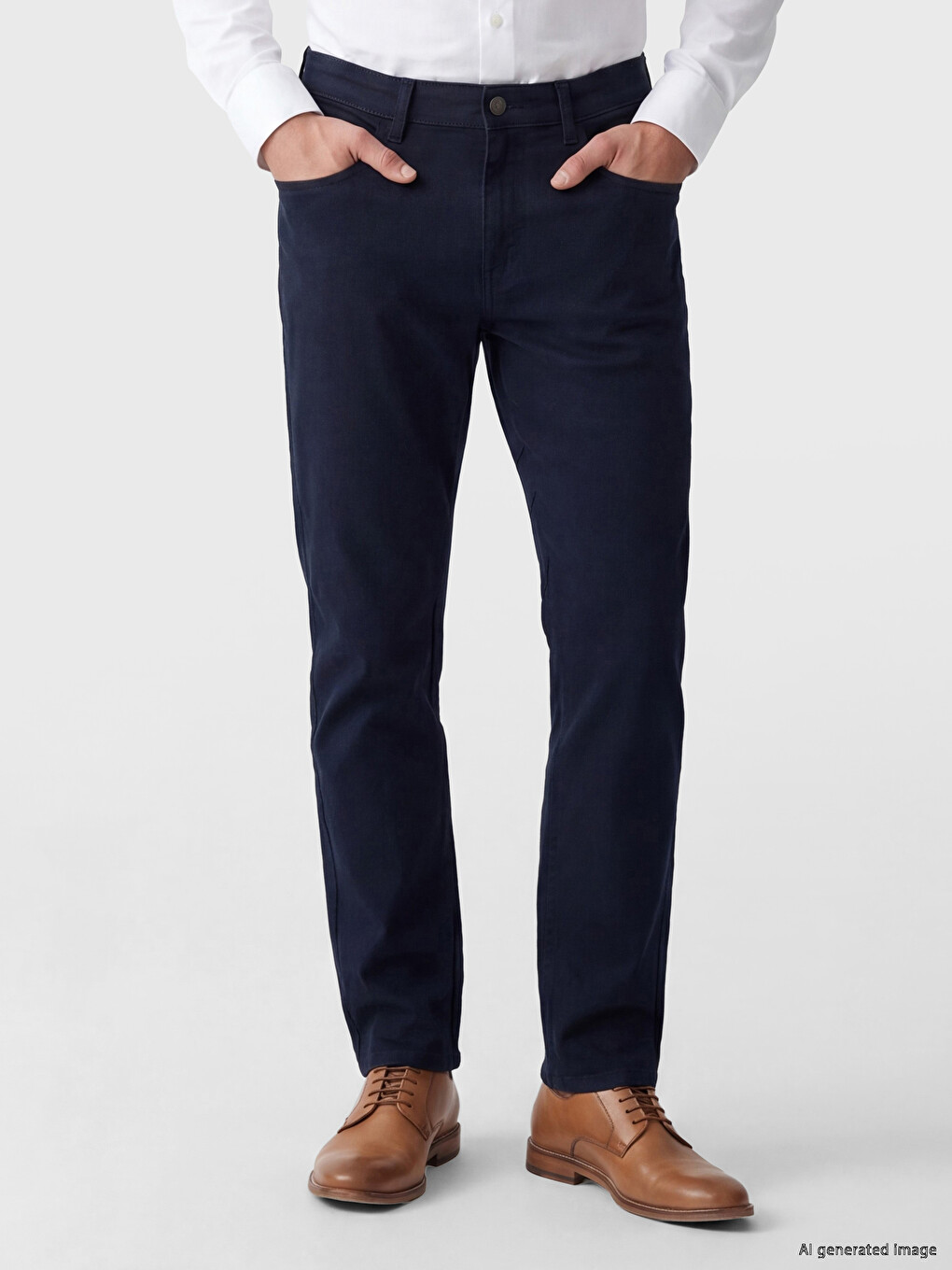 Lacivert Slim Fit Gabardin Erkek Chino Pantolon-1