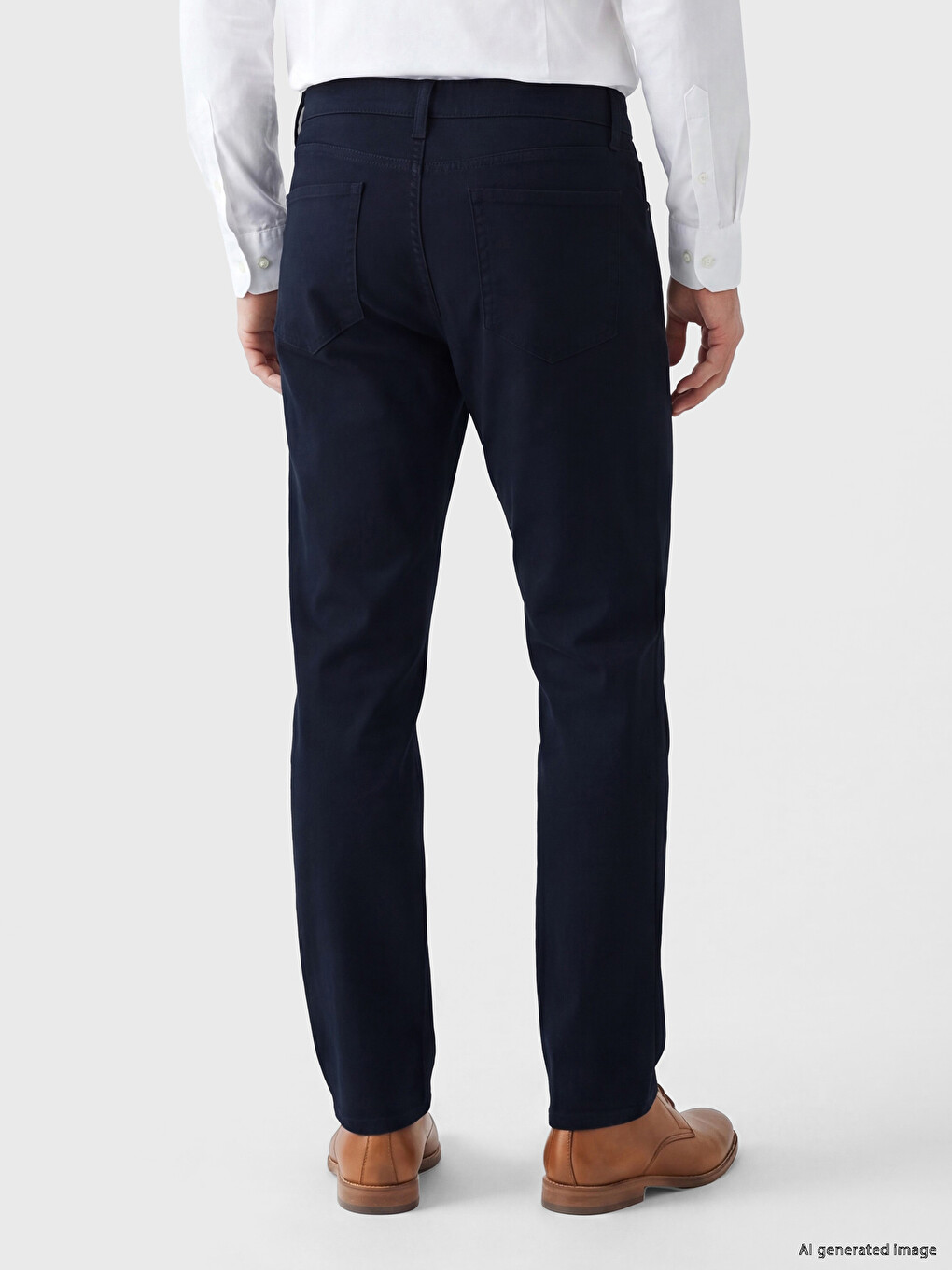 Lacivert Slim Fit Gabardin Erkek Chino Pantolon-2