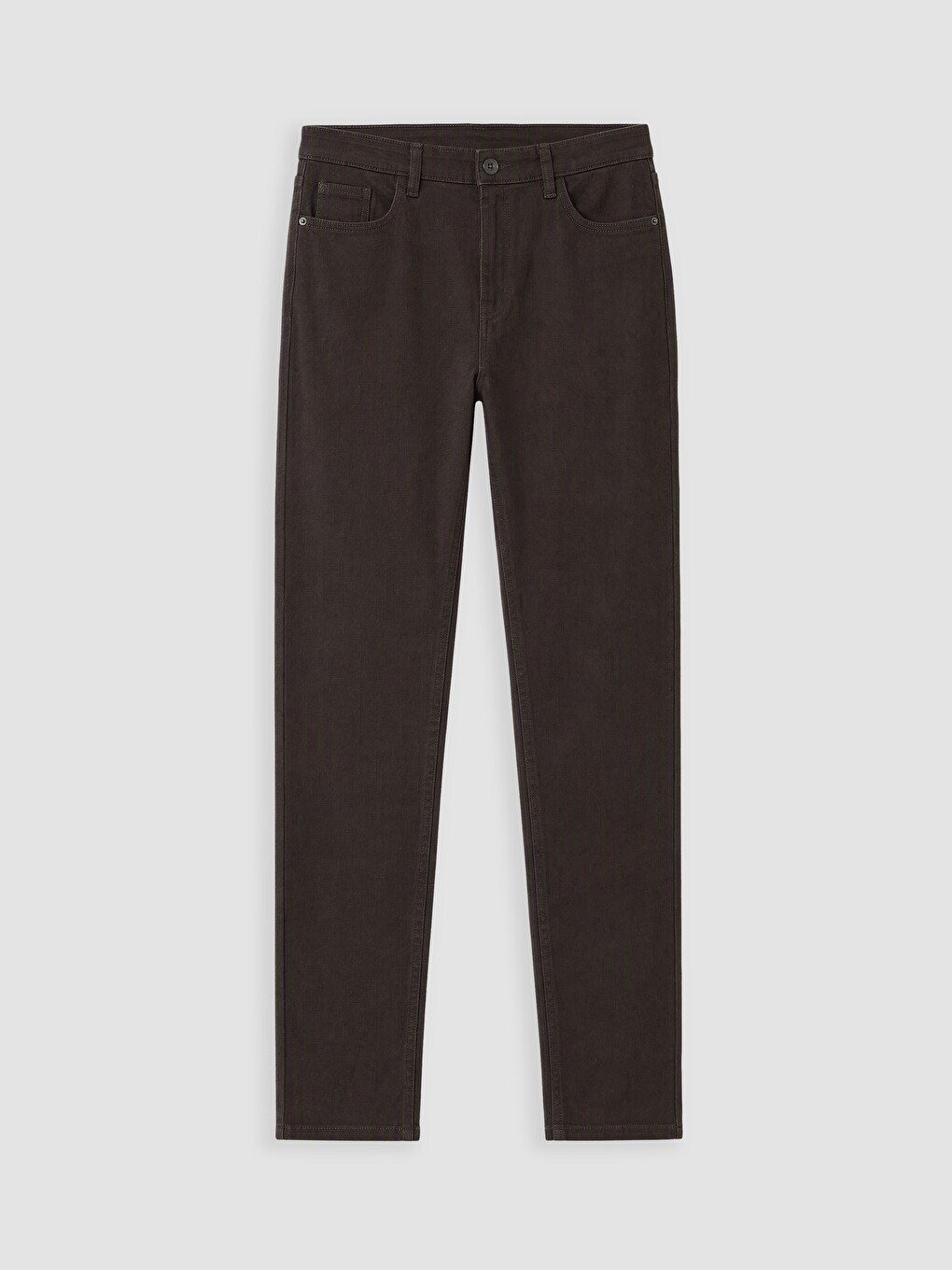 Kahverengi Slim Fit Gabardin Erkek Chino Pantolon-4