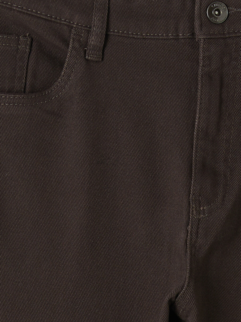 Kahverengi Slim Fit Gabardin Erkek Chino Pantolon-5