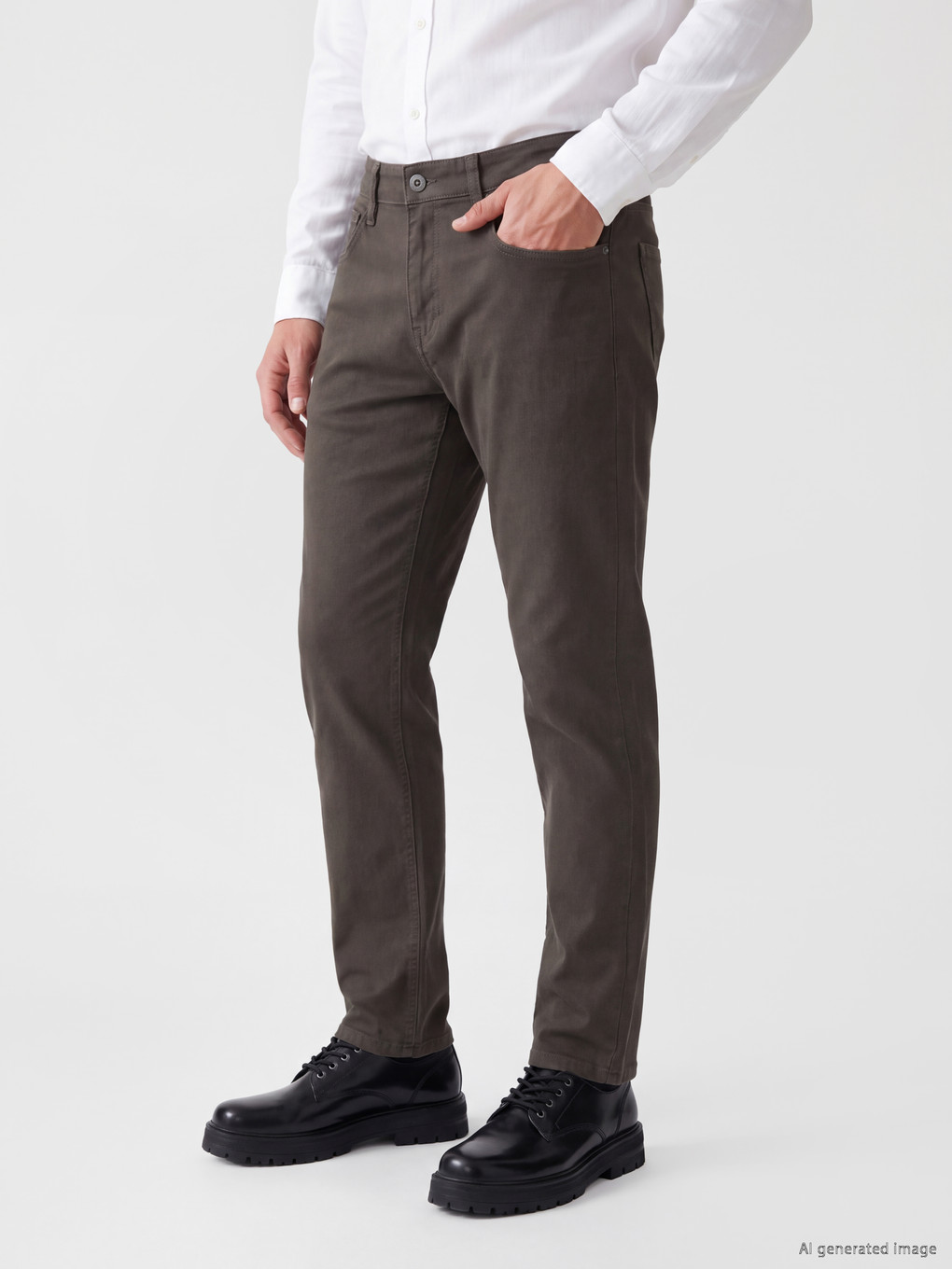 Slim Fit Gabardine Men's Chino Trousers-2