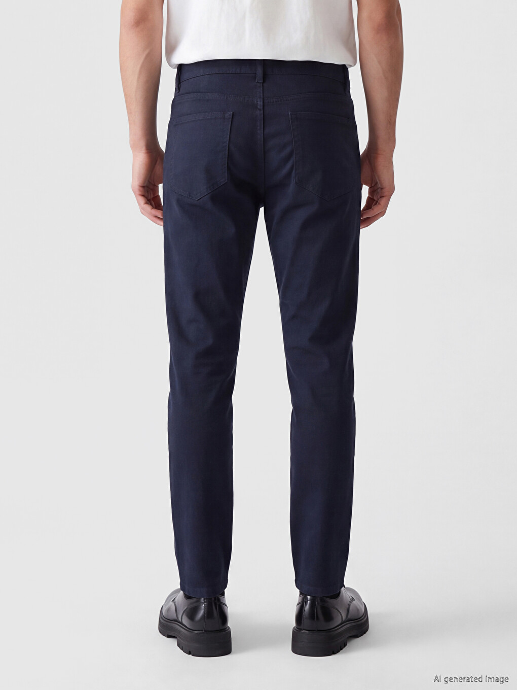 Lacivert Slim Fit Gabardin Erkek Chino Pantolon-2