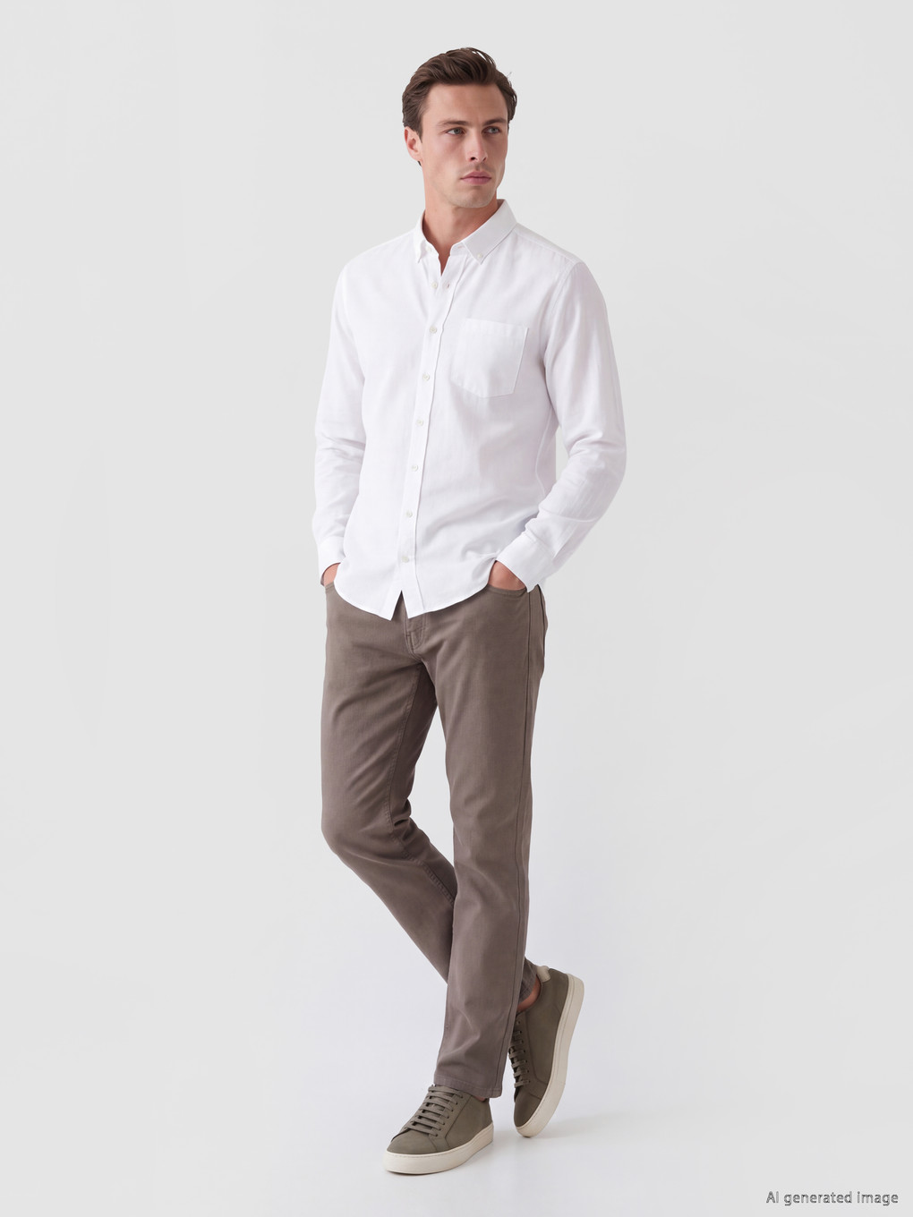 Haki Slim Fit Erkek Chino Pantolon