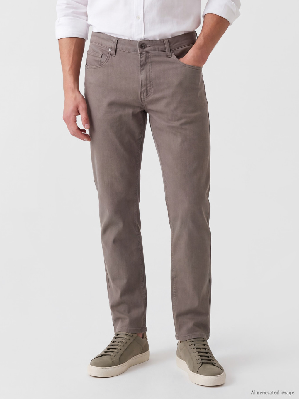 Haki Slim Fit Erkek Chino Pantolon-1