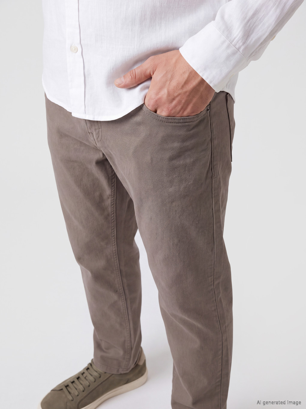 Haki Slim Fit Erkek Chino Pantolon-2