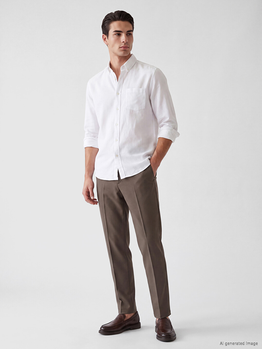 Haki Slim Fit Erkek Chino Pantolon