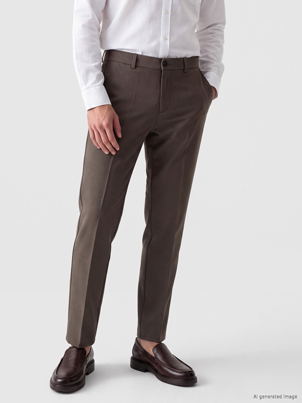 Haki Slim Fit Erkek Chino Pantolon-1