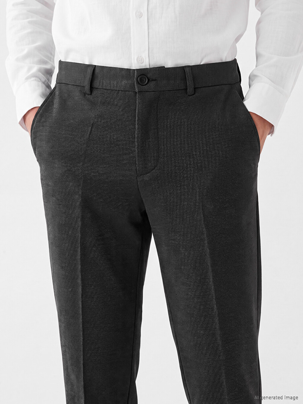 Antrasit Slim Fit Erkek Chino Pantolon-2