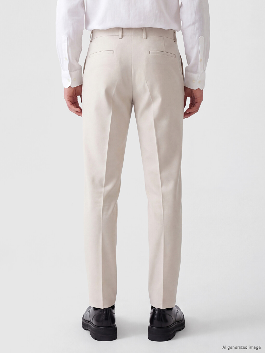 Bej Slim Fit Erkek Chino Pantolon-2